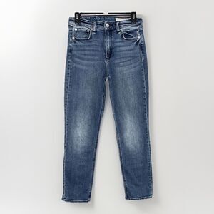 rag & bone Nina High-Rise Ankle Cigarette Vallery Frayed Hem Jeans Size 26 Blue